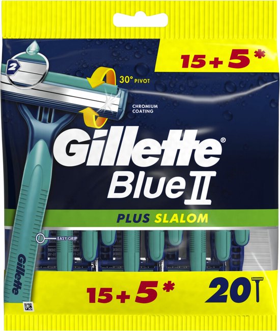 Gillette BlueII Plus Slalom wegwerpscheermesjes